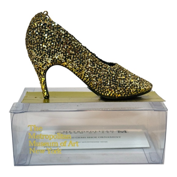 METROPOLITAN MUSEUM OF ART Gold Glittering 50's Shoe Ornament 2010 - Picture 7 of 12